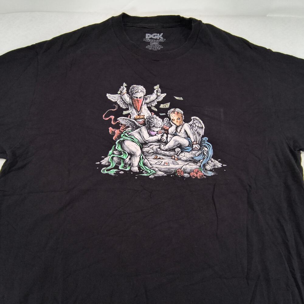 DGK Mischief Short Sleeve Graphic Crew Neck Shirt Mens Size Large L Black
